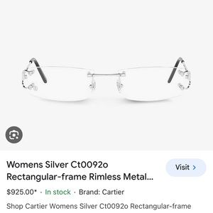 Cartier rimless silver frames for women